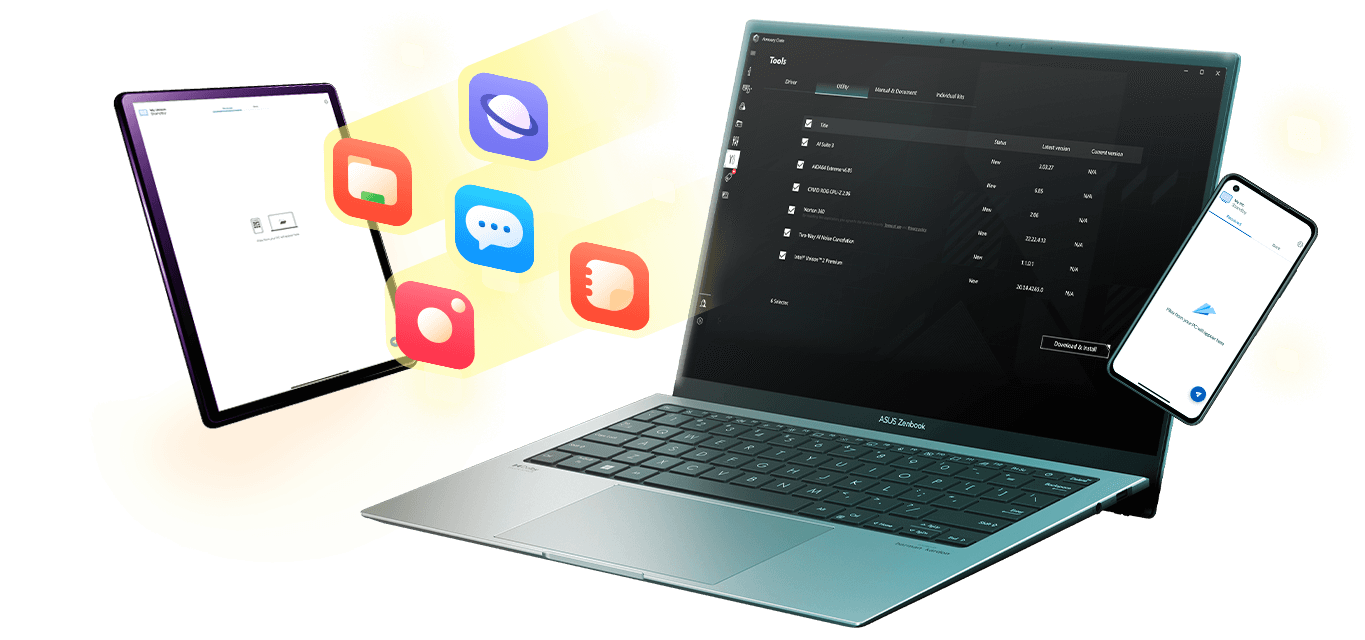 Laptop mit INTEL UNISON UI Interface