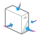 An icon depicting the ROG G16 computer with arrows pointing at airflow inlets