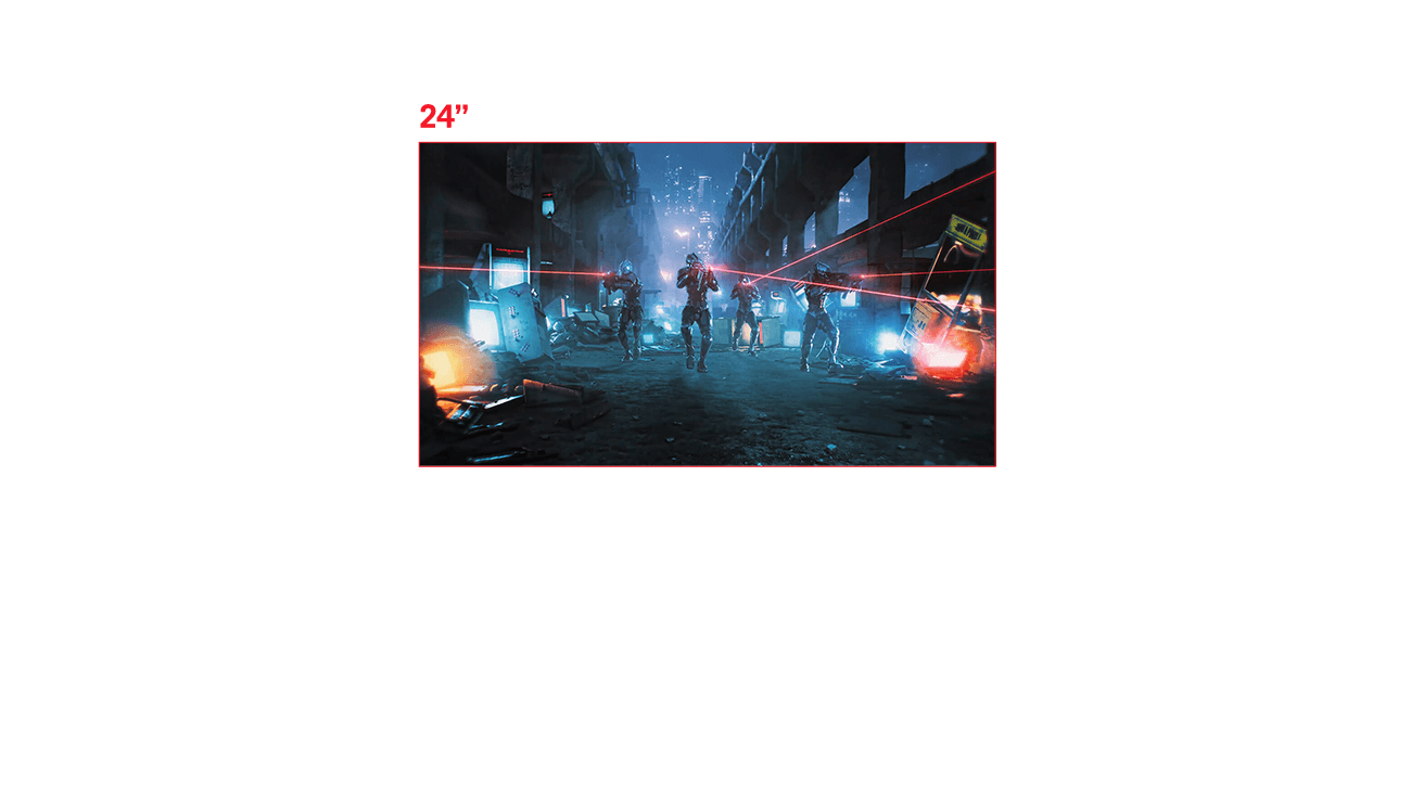 user can set the aspect ratio to 24” screen size