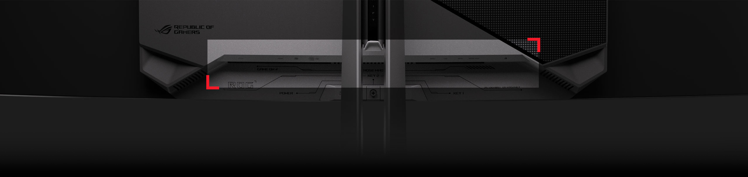 The rear panel of the PG49WCD features DisplayPort 1.4, HDMI 2.1, Type-C and a USB hub.