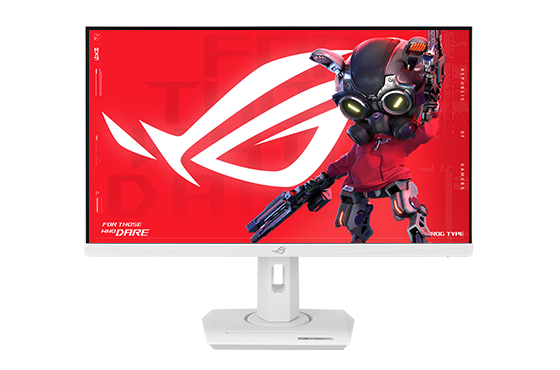 Schrägansicht des XG27ACG-W Monitors von vorne