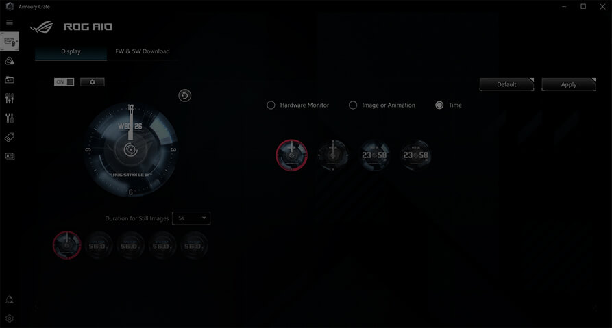 Der UI-Screenshot von Armoury Crate