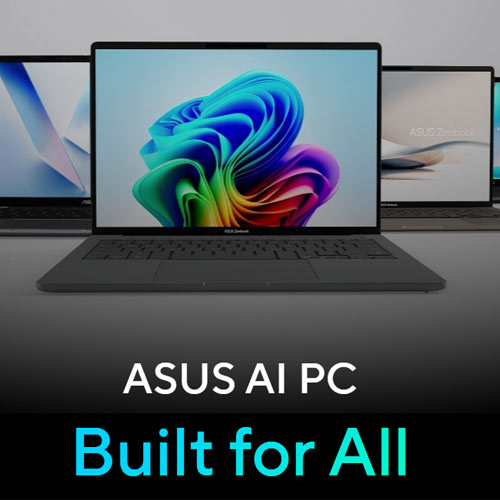 ASUS Copilot+ PCのコンセプトが描かれたグラフィック - ASUS AI PCで次のレベルのAI体験を実現